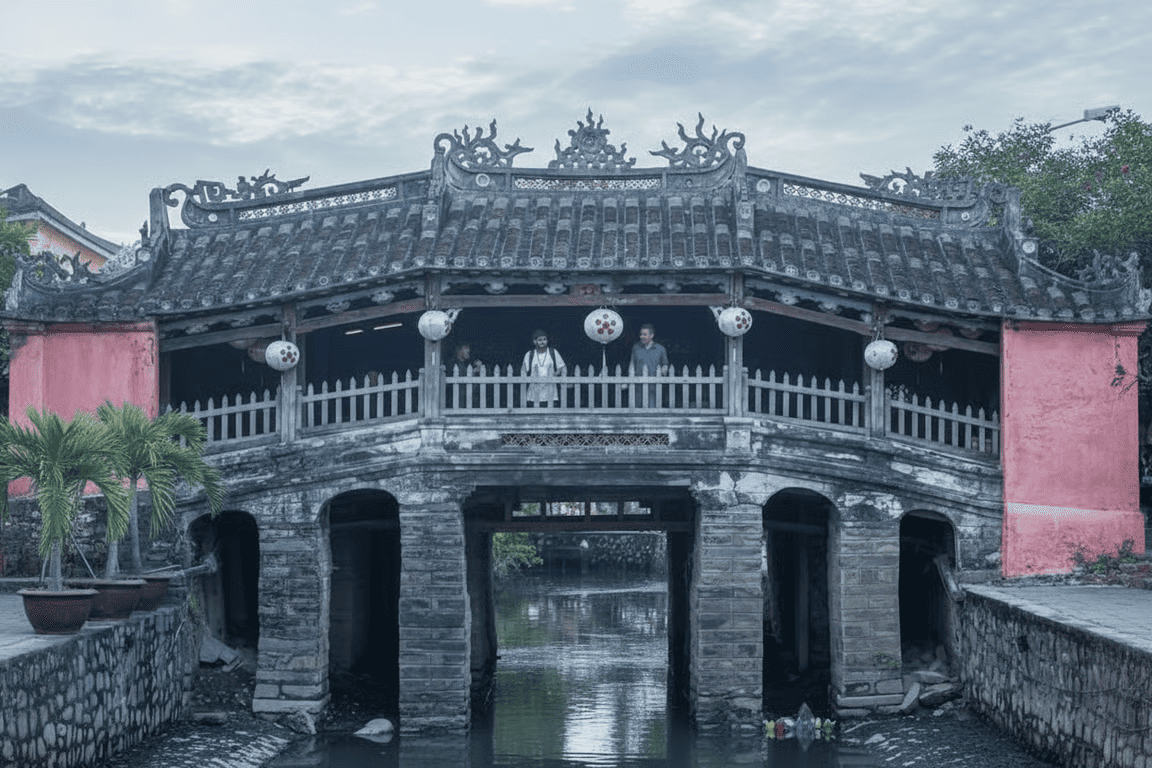 The Japanese Bridge Hoi An rests on solid stone pillars, allowing it to withstand floods and other environmental changes for centuries
